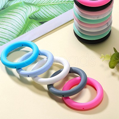 9Pcs Ring Food Grade Eco-Friendly Silicone Focal Beads JX895B-1