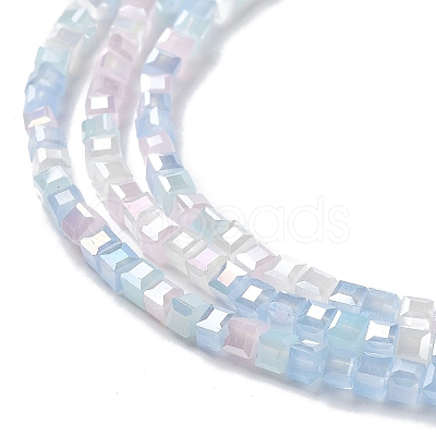 Gradient Color Electroplate Glass Bead Strands GLAA-E042-05-B04-1
