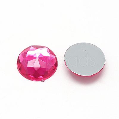 Acrylic Rhinestone Flat Back Cabochons GACR-Q008-8mm-10-1