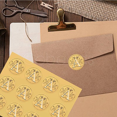 34 Sheets Self Adhesive Gold Foil Embossed Stickers DIY-WH0509-085-1
