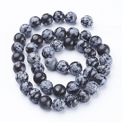 Natural Snowflake Obsidian Beads Strands GSR009-1