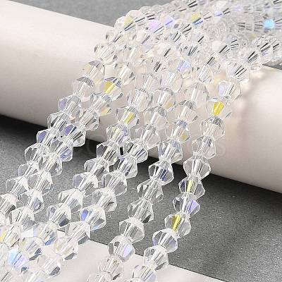 Transparent Electroplate Glass Beads Strands GLAA-F029-2mm-D13-1