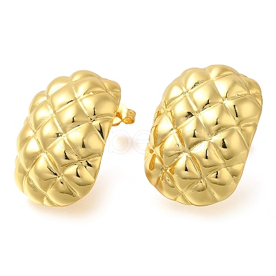 Rack Plating Rectangle Brass Stud Earrings EJEW-I310-06G-1