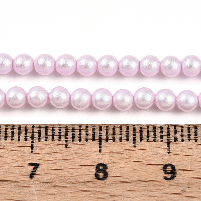 Baking Paint Pearlized Glass Pearl Bead Strands HY-N002-3mm-C03-1
