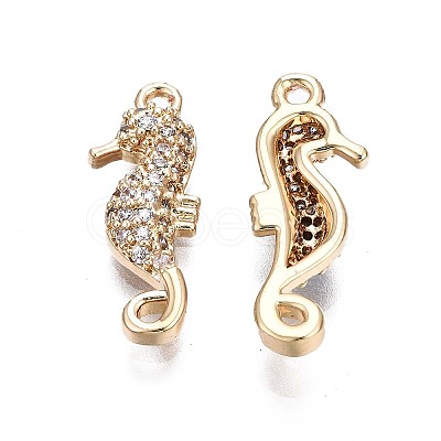 Brass Micro Pave Clear Cubic Zirconia Pendants KK-Q764-010-1