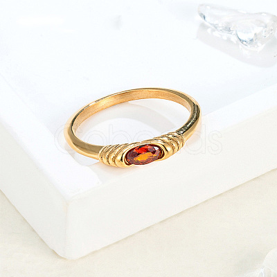 304 Stainless Steel with Cubic Zirconia Finger Rings FS-WG2ED2E-02-1