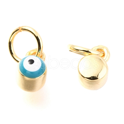 Brass Enamel Pendants KK-Y001-02C-G-1