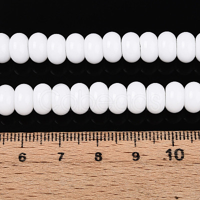 Opaque Solid Color Glass Beads Strands GLAA-ZX008-8mm-18G-1