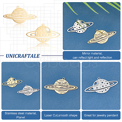 8Pcs 4 Style 201 Stainless Steel Pendants STAS-UN0033-95-1