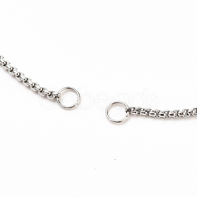 Tarnish Resistant 304 Stainless Steel Box Chains/Venice Chains Bracelets Making AJEW-JB00783-01-1