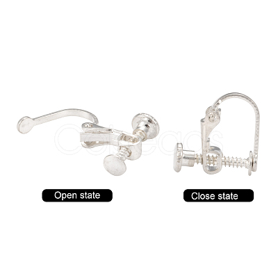 Brass Screw On Clip-on Earring Findings KK-L164-02-1