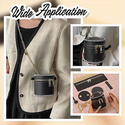 DIY Rhombus Pattern Cylinder Small Crossbody PU Leather Bag Making Kits DIY-WH0292-74A-1