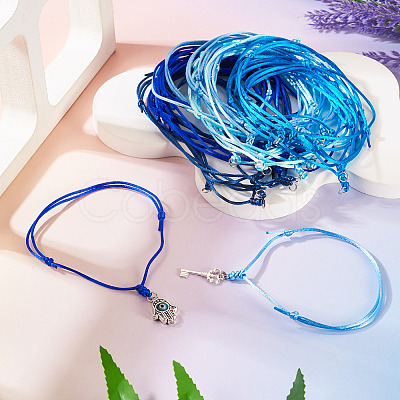 50Pcs 5 Colors Adjustable Nylon Cord Bracelet Making BJEW-TA00670-1