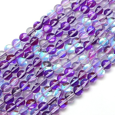 Synthetic Moonstone Beads Strands G-F143-8mm-05-1