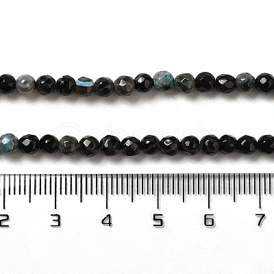 Faceted Natural Fire Crackle Agate Beads Strands G-F447-4mm-A18-01-1