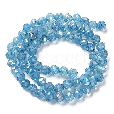 Transparent Electroplate Glass Beads Strands EGLA-F160-02C-1