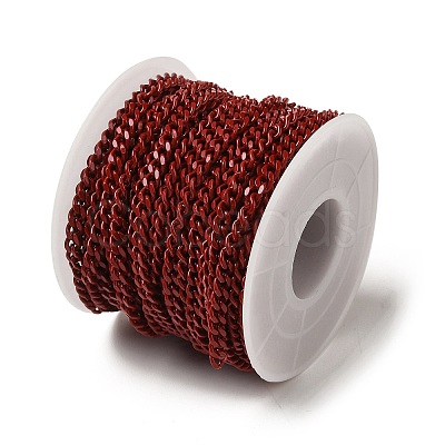 Spray Painted 304 Stainless Steel Curb Chains STAS-B067-05B-08-1