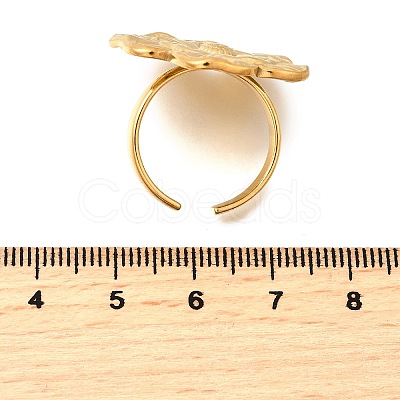 Flower 304 Stainless Steel Adjustable Cuff Rings for Women RJEW-M103-04B-G-1