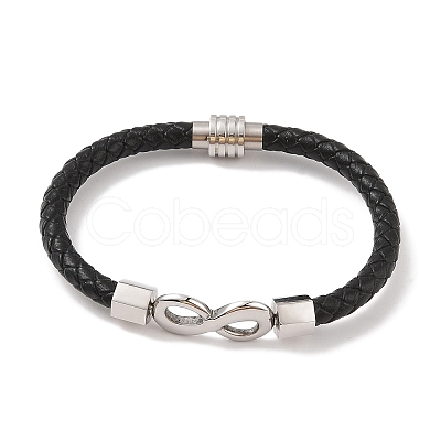 Braided Microfiber Leather Cord Bracelets BJEW-B096-15P-1