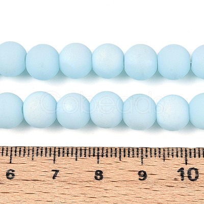 Frosted Opaque Glass Beads Strands LS-GLAA-T032-P8mm-MBB10-1