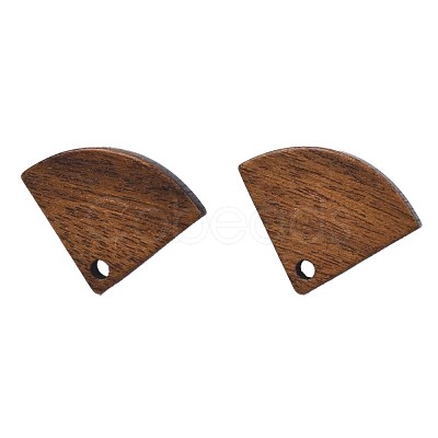 Walnut Wood Stud Earring Findings MAK-N032-048-1