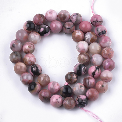 Natural Rhodonite Beads Strands G-S333-6mm-029-1
