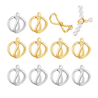 10Pcs 2 Colors Brass Tube Bails KK-PH0014-15-1