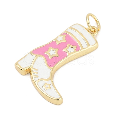 Brass Enamel Pendants KK-G522-50G-02A-1