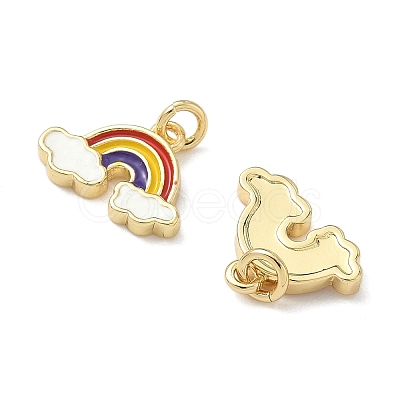 Brass Enamel Charms KK-P326-06G-1