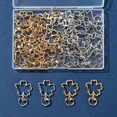 40Pcs 2 Colors Alloy Swivel Snap Hook Clasps FIND-FS0004-73D-1