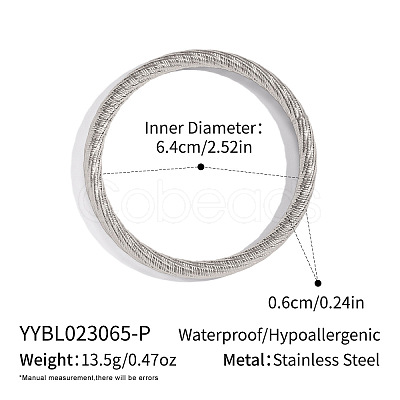 Vintage 304 Stainless Steel Plain Bangles for Women DV1538-2-1