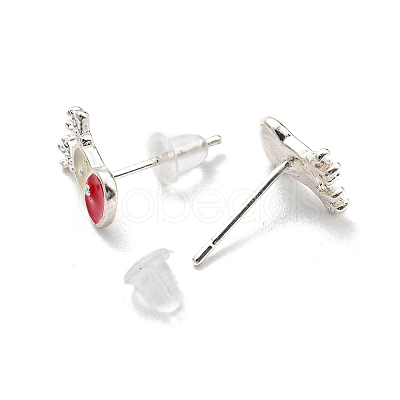 Christmas Theme Brass Stud Earrings LS-EJEW-D062-01I-S-1