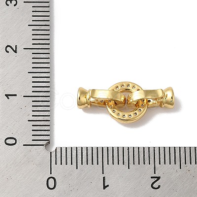 Rack Plating Brass Micro Pave Clear Cubic Zirconia Fold Over Clasps KK-A222-04C-G-1