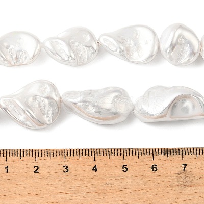 Electroplated Shell Pearl Beads Strands BSHE-A001-01C-1