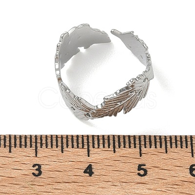 304 Stainless Steel Cuff Open Rings for Women RJEW-L341-02E-P-1