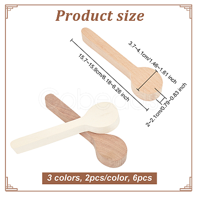6Pcs 3 Colors Wood Spoon Carving Mold WOOD-OC0003-48-1