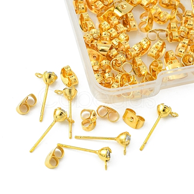 30Pcs Brass Stud Earring Findings KK-FS0001-13-1