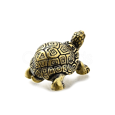 Brass Tortoise Figurine Statue for Living Room Table Home Decoration DJEW-Q008-02C-AB-1