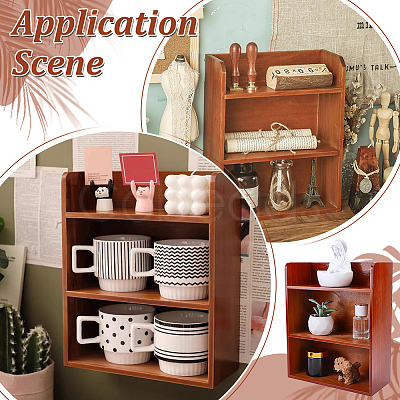 Wood 3-Tier Desktop Storage Holder AJEW-WH0410-358-1