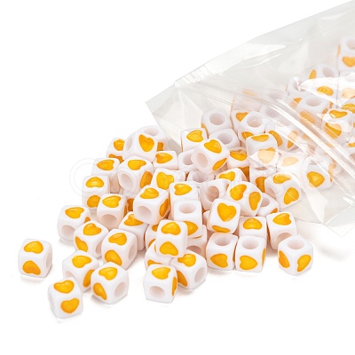 White Opaque Acrylic European Beads OPDL-FS0001-01-1