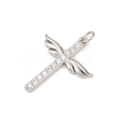 Brass Micro Pave Cubic Zirconia Pendants KK-G544-22P-1