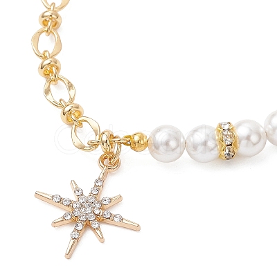 Alloy Rhinestone Star Charm Bracelets BJEW-JB12872-1