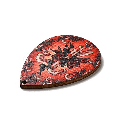 Single Face Printed Wood Big Pendants WOOD-H102-03C-1