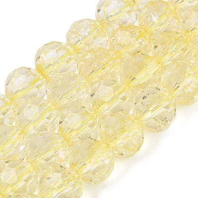 Crackle Transparent Glass Beads Strands GLAA-N068-06A-07-1