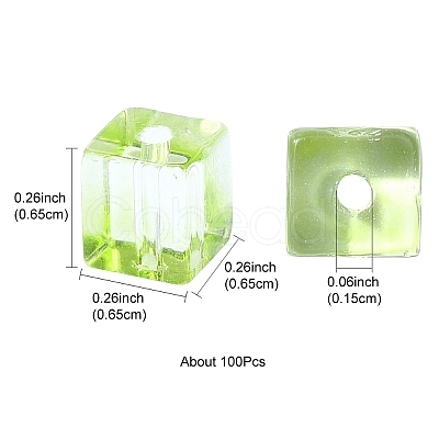 100Pcs Baking Paint Transparent Glass Beads DGLA-YW0001-35E-1