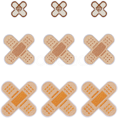 24Pcs 3 Styles Adhesive Bandage Shape Medical Theme Non-Woven Fabrics Computerized Embroidery Cloth Iron on/Sew on Patches PATC-CY0001-34-1