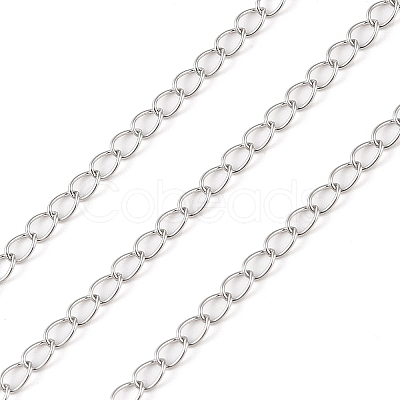 Anti-Tarnish Rhodium Plated 925 Sterling Silver Curb Chains STER-E072-01P-01-1