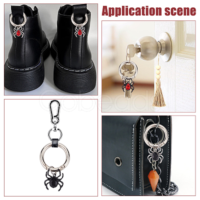8Pcs 4 Styles Spider Alloy Rhinestone Shoes Charms PALLOY-WR00002-1
