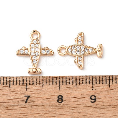 Brass Micro Pave Clear Cubic Zirconia Charms ZIRC-L105-15G-1