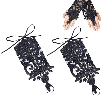 Polyester Lace Sleeve for Women Girl AJEW-WH0348-689A-1